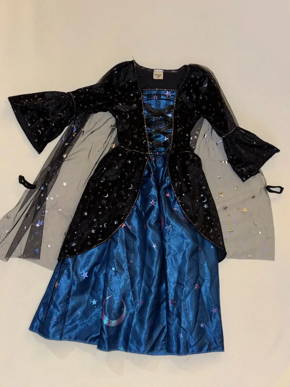 Spirit Celestial Witch Costume Dress Moon Stars Halloween Size 5-6T